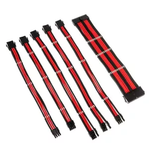 Pārvades pagarinājumu komplekts Kolink Core Adept ar pinām 20+4, 8, 4+4 un 3×6+2; garumi 300–350 mm; PET apvalks; vara vadītāji