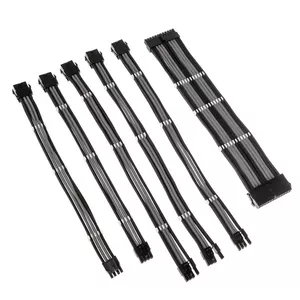Cable extension kit Kolink Core Adept — braided PET jacket, copper conductors, 300–350 mm lengths, 6-piece set
