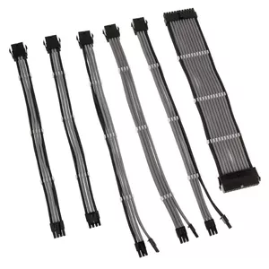 Braided Cable Extension Kit Kolink Core Adept — 6-piece PSU & motherboard extensions, PET jacket, copper conductors, lengths 300–350 mm