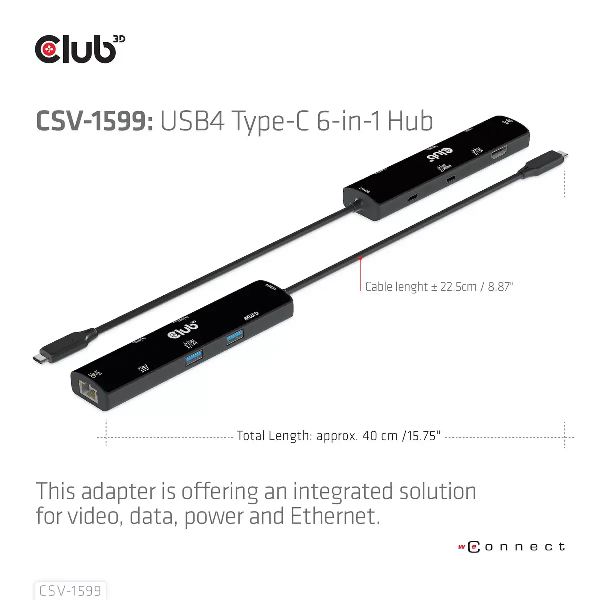 Club 3D CSV-1599 USB4 Type-C 6‑in‑1 koncentrators Photo 10
