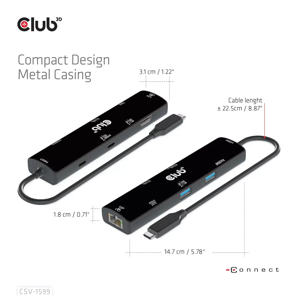Club 3D CSV-1599 USB4 Type-C 6‑in‑1 koncentrators Photo 12
