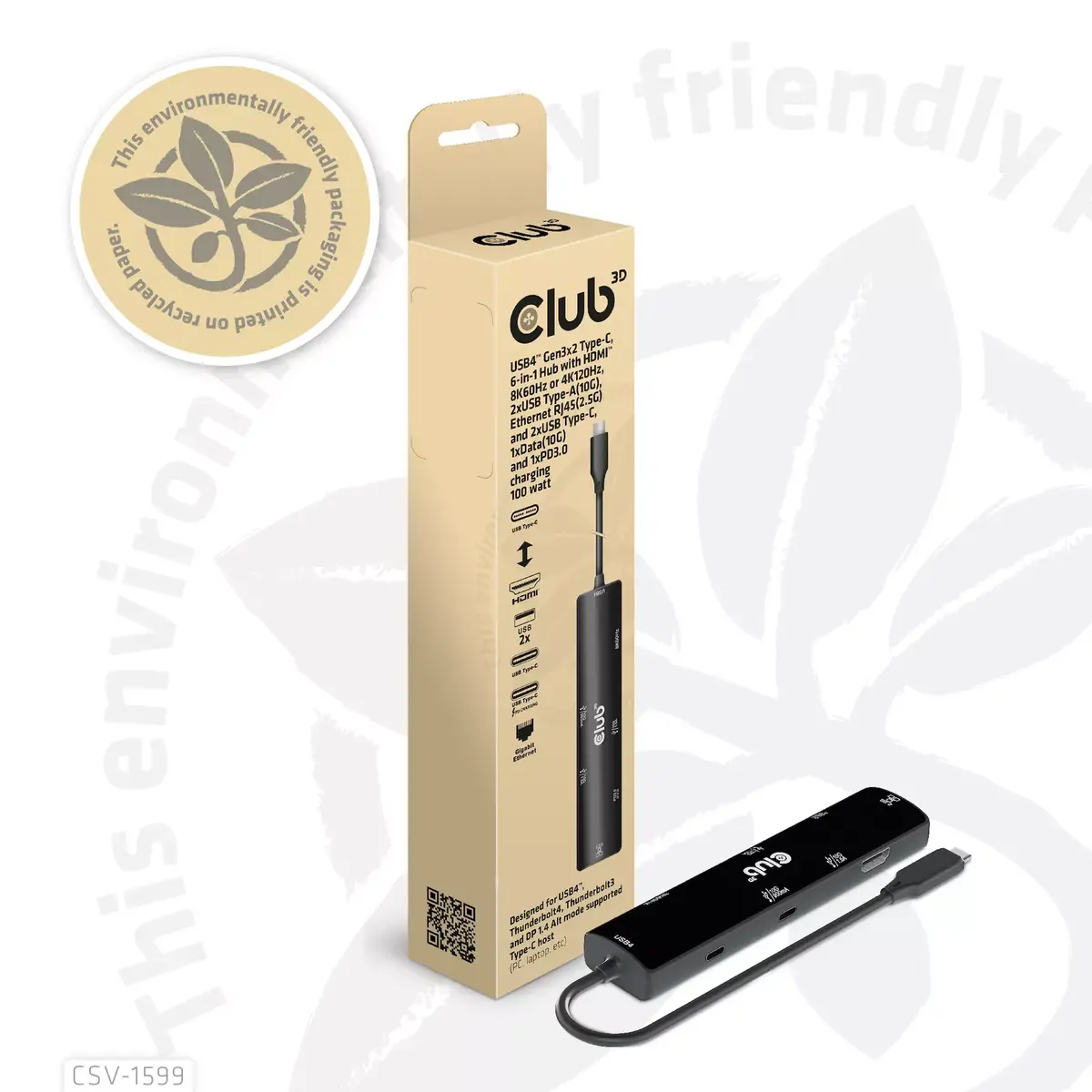 Club 3D CSV-1599 USB4 Type-C 6‑in‑1 koncentrators Photo 15