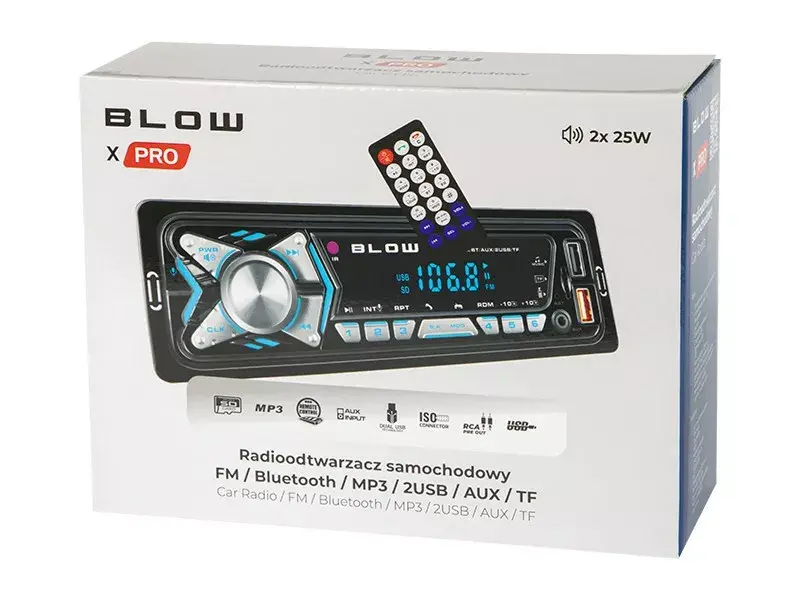 Car radio BLOW X-PRO — single-DIN MP3 USB Bluetooth Photo 4