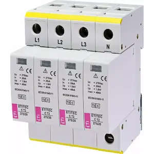 Ограничитель перенапряжений Eti-Polam ETITEC C T2 275/20 4+0, модель 002440395