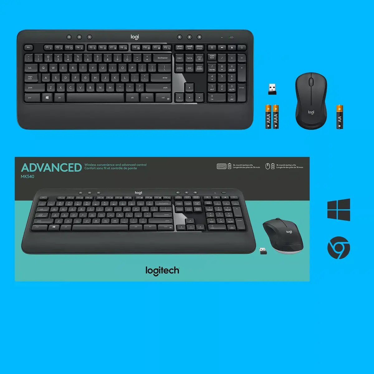 Tastatūras un peles komplekts Logitech MK540 Advanced Photo 11