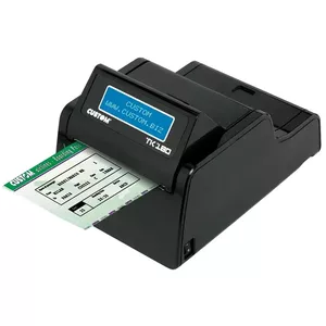 Etiķešu printeris CUSTOM TK180 — termotransfera, 300×300 DPI, 200 mm/s, maksimālā papīra platums 82.5 mm, vadu Ethernet, melns