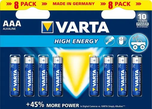 Одноразовая батарея Varta 1x8 High Energy AAA LR 03 Photo 2