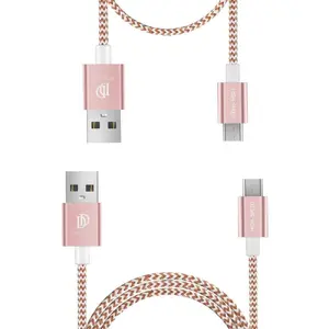 Набор USB кабелей для данных и зарядки, dux ducis KII Premium Micro USB — 100 см + 20 см, розовый
