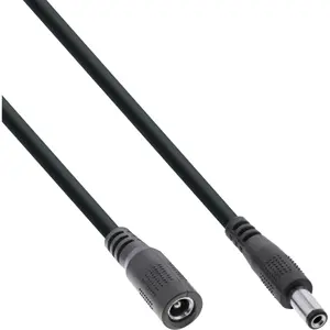 InLine Кабель-удлинитель DC 5.5x2.5mm штекер/гнездо AWG 18 черный 0.5м 12В 11.6А