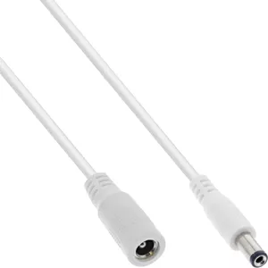 Кабель-удлинитель DC InLine штекер/гнездо 5.5x2.5мм AWG 18 белый 1м 12В 11.6А