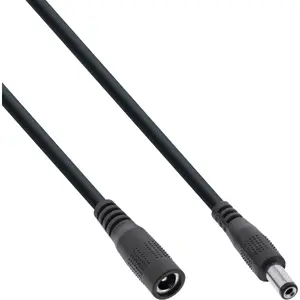 Кадбель-удлинитель питания InLine 26902B DC штекер/гнездо 5.5x2.1мм AWG 18 черный