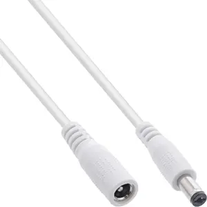 InLine Līdzstrāvas pagarinātājs vīrietis/sieviete 5.5x2.1mm AWG 18 balts 12V 11.6A