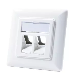 LogiLink NK4020 Wall Socket with 2 x RJ-45 Ports, White