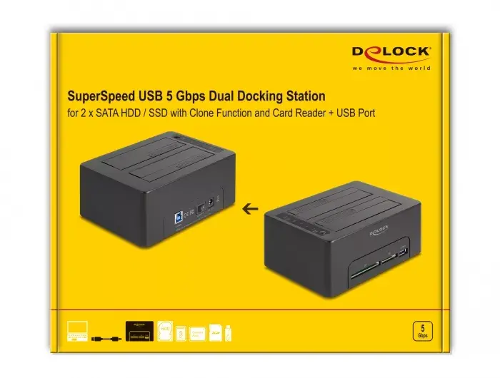 DeLOCK USB Dubultā Doka Stacija Photo 7