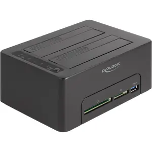 DeLOCK USB Dual Docking Station for 2 x SATA HDD SSD Clone Function Card Reader