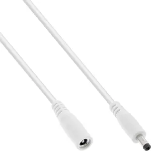 InLine DC pagarinātājs 4.0x1.7mm vīrietis uz sieviete AWG 18 balts 2m