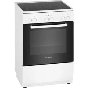 Bosch plīts HKA090220U 2. sērija Vitrokeramikas plīts tips, Cepeškrāsns tips Elektriskā, Balta, Platums 60 cm, Grila, 66 L, Dziļums 60 cm