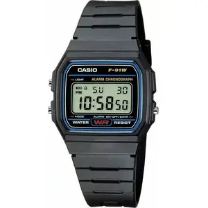 Digitālais pulkstenis CASIO F-91W-1YER — retro stils, izturīgs pret ūdeni, digitālais displejs