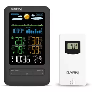 GARNI 291 Line Black White LCD DC Battery Indoor Outdoor Weather Station