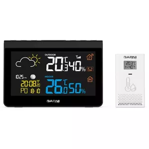 GARNI 612 Precise Black White LCD DC Battery Indoor Outdoor Barometer Thermometer Hygrometer