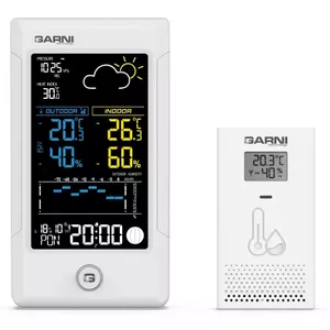 Метеостанция Garni technology GARNI 615W Precise — белый ЖК-дисплей, беспроводная, питание DC/AA·AAA, t внутр. -10–50 °C / вн. -40–70 °C, влажн. 10–99%