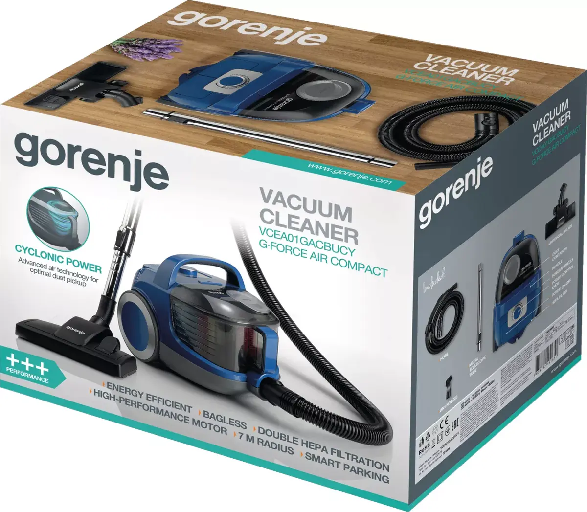 Цилиндрический пылесос Gorenje VCEA01GACBUCY Photo 4
