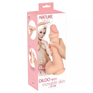 Dildo nature skin NS Dildo movable skin, TPE, L — length 24.7 cm, insert 18.7 cm, Ø max 4.9 cm
