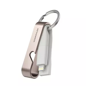 USB-C to USB-C cable vonmählen High Six USB C — USB 2.0, Rose gold/Stainless steel