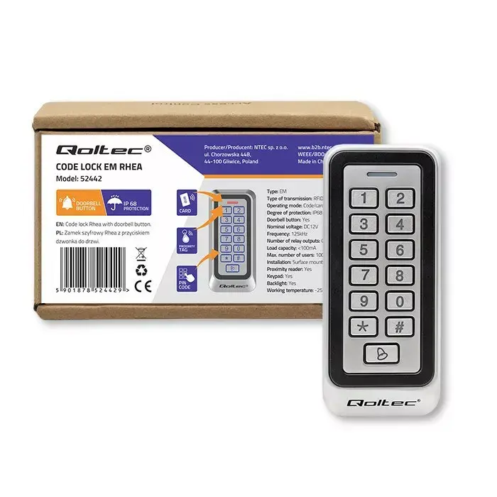 Code lock QOLTEC RHEA 52442 with RFID Photo 5