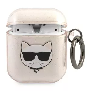 Aizsargvadītājs AirPods Karl Lagerfeld KLA2UCHGD zelta Glitter Choupette