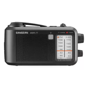 Portable Radio Sangean MMR-77 Analog AM FM Black 3.5mm Headphone