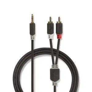 Audio cable Nedis CABW22200AT50 5m 3.5mm 2 x RCA Anthracite