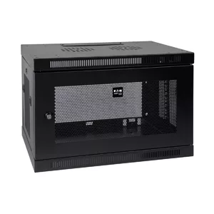 Настенный шкаф-стойка 9U Eaton SRW9U — низкопрофильный для коммутаторов, грузоподъёмность 90,7 кг, чёрный