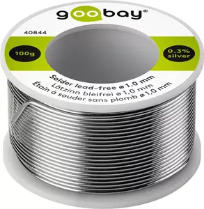 Solder wire GOOBAY lead-free 1.0 mm diameter 100 g reel for electronics assembly