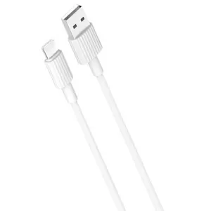 XO NB156 Izturīgs TPE Universāls USB-C uz Lightning PD Datu & Ātrās 2.4A Uzlādes Vads 1m Balts (NB156)