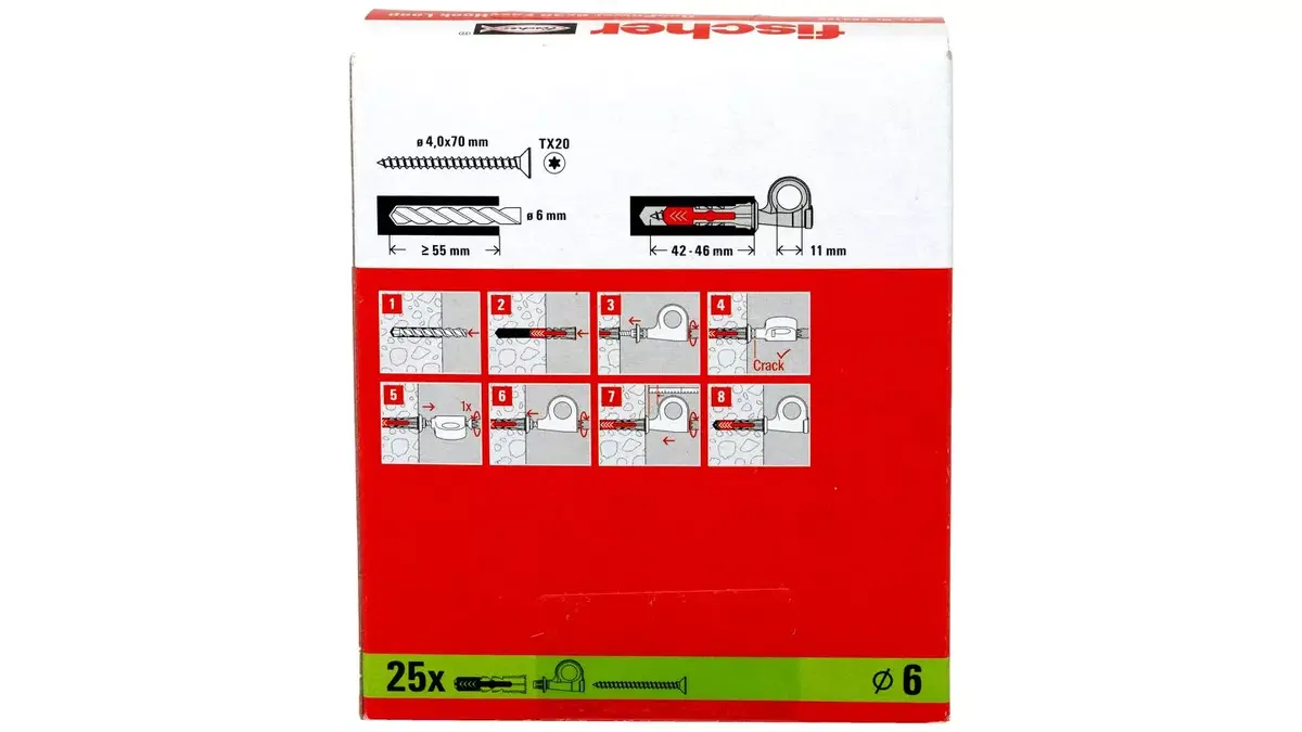 Комплект винтовых крючков и дюбелей Fischer 564172 Photo 5
