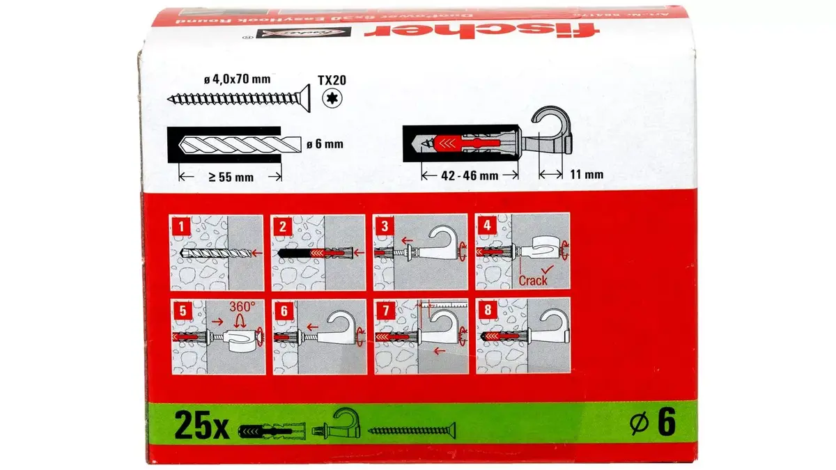 Skrūvju āķu un sienas dībeļu komplekts Fischer 564170 Photo 5