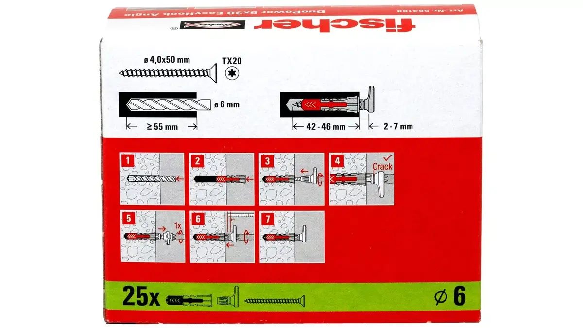 Screw hook & wall plug kit Fischer 564168 Photo 5