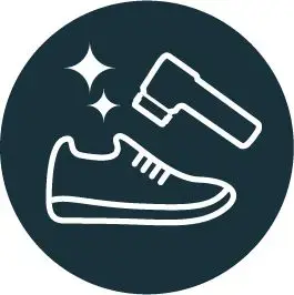 The rotating brush cleans effectively