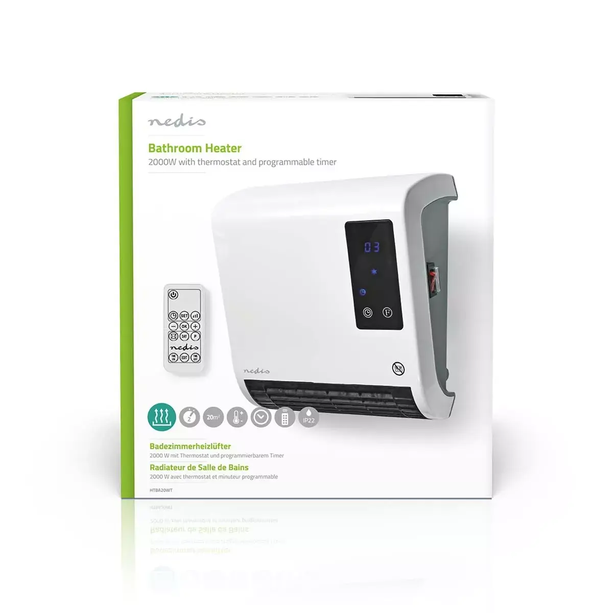 Электрический обогреватель Nedis HTBA20WT Photo 6