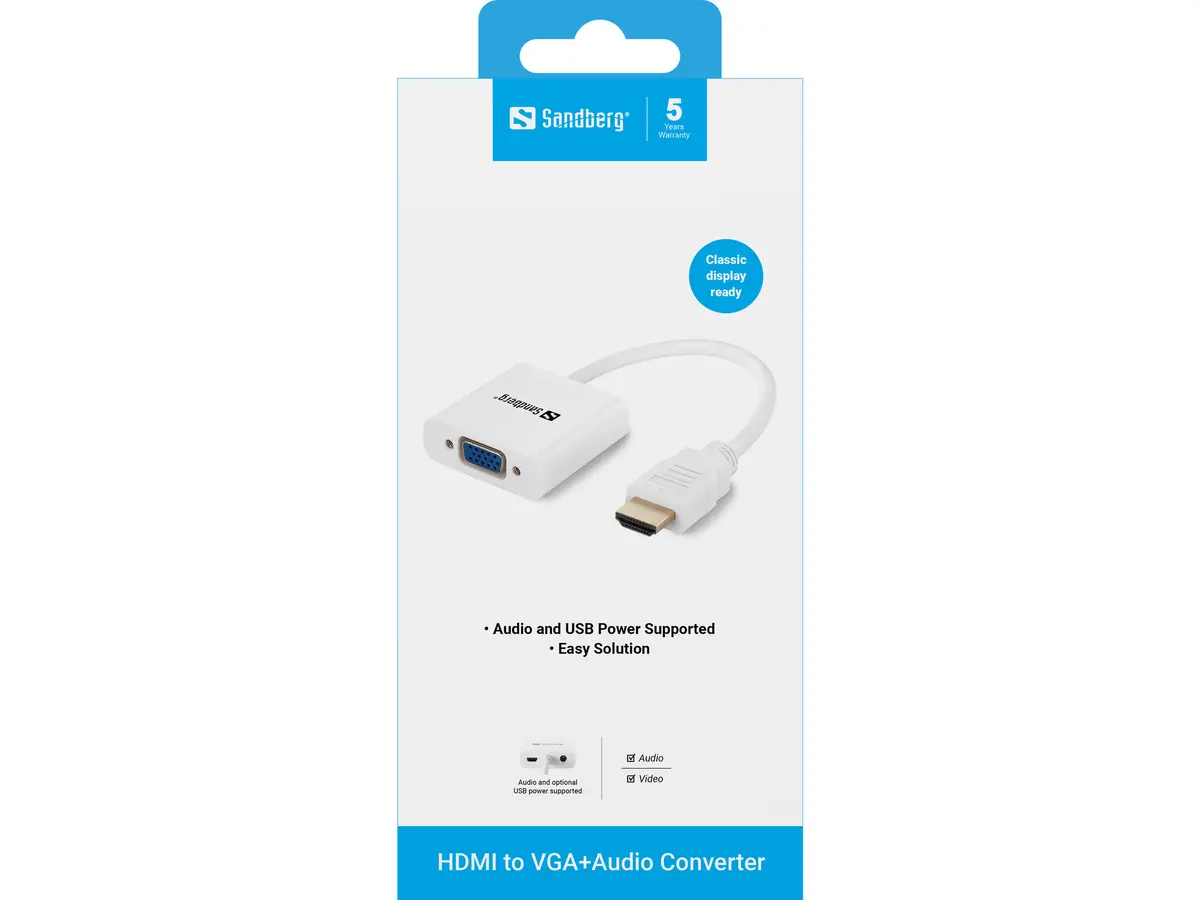 Конвертер Sandberg HDMI в VGA+Audio видеосигнала Photo 3