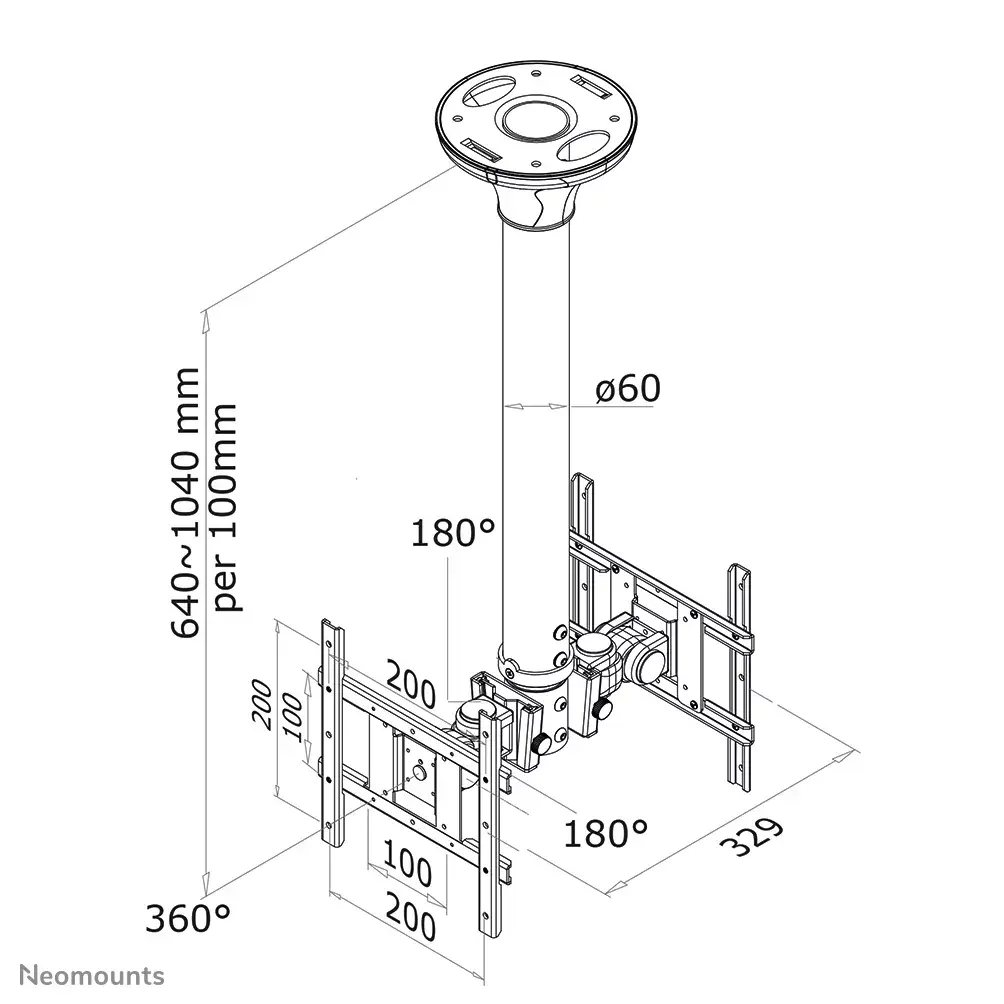 Ceiling monitor mount Neomounts FPMA-C200D Photo 3