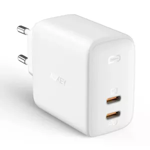 Wall charger Aukey PA-B4 2x USB White GaN – compact USB power adapter with dual USB ports