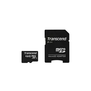 Flash Memory Transcend 4GB MicroSDHC Class 10 with Adapter