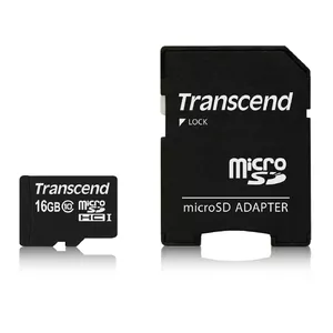 Flash Memory Transcend 16GB MicroSDHC Class 10 with Adapter