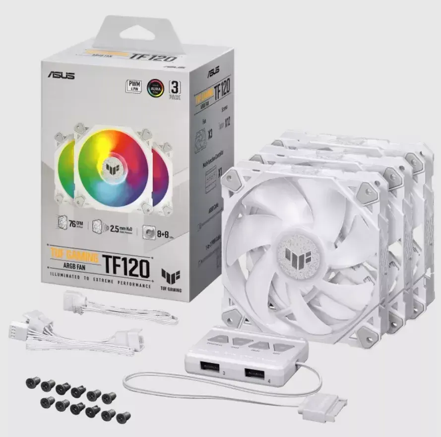 Воздушный кулер ASUS TUF GAMING TF120 ARGB WHITE Photo 3