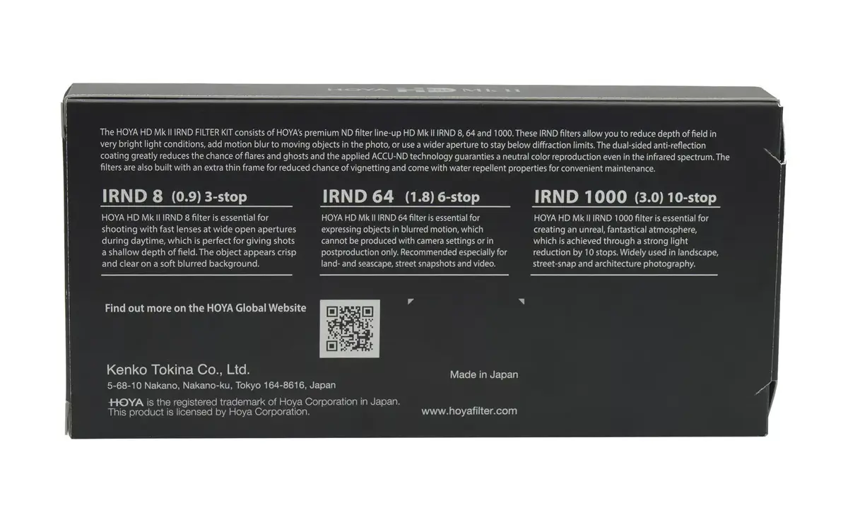 Camera filter set Kenko HOYA HD Mk II IRND FILTER KIT Photo 4