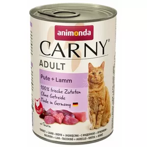Влажный корм для кошек animonda Carny Adult Индейка с ягненком 400 г, 11% белка, 6% жира, 79% влаги