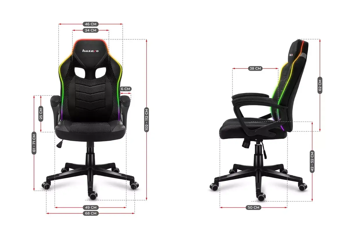 Игровое кресло huzaro Force 2.5 RGB Mesh Photo 7