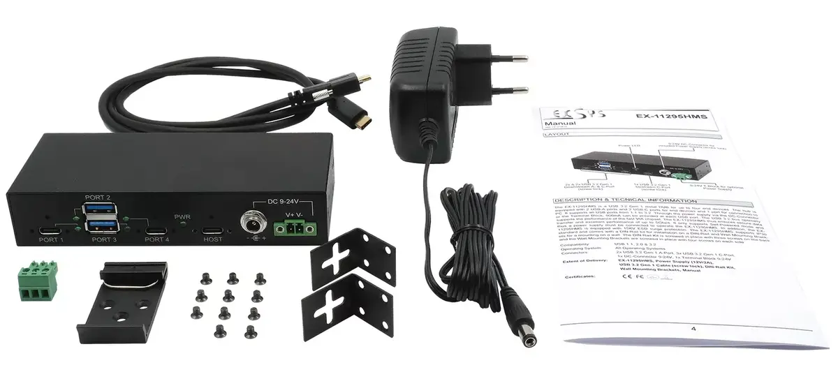 EXSYS EX-11295HMS USB 3.2 Gen 2 Хаб Photo 5